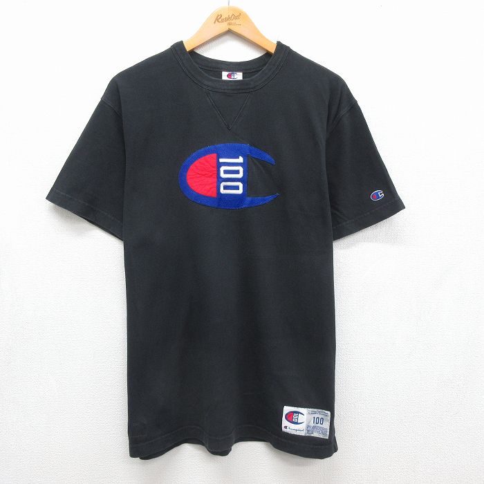 チャンピオン 半袖Tシャツ ビッグロゴ ブラック メンズXL相当 | 古着