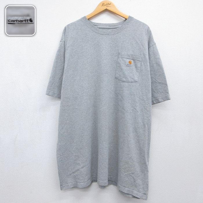 カーハート 半袖Tシャツ 胸ポケット グレー メンズXL相当 | 古着