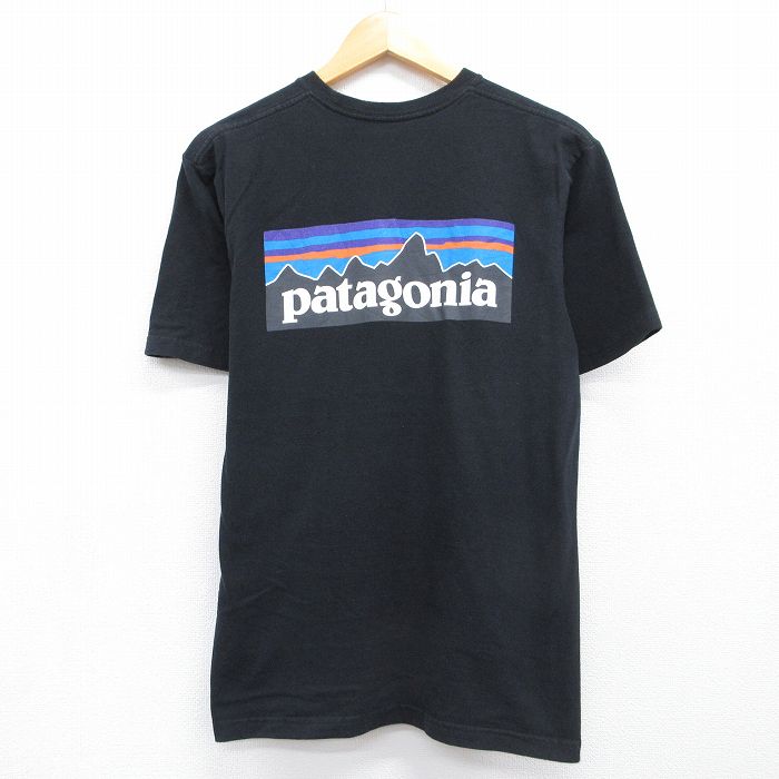 パタゴニア 半袖Tシャツ ビッグロゴ ブラック メンズM相当 | 古着