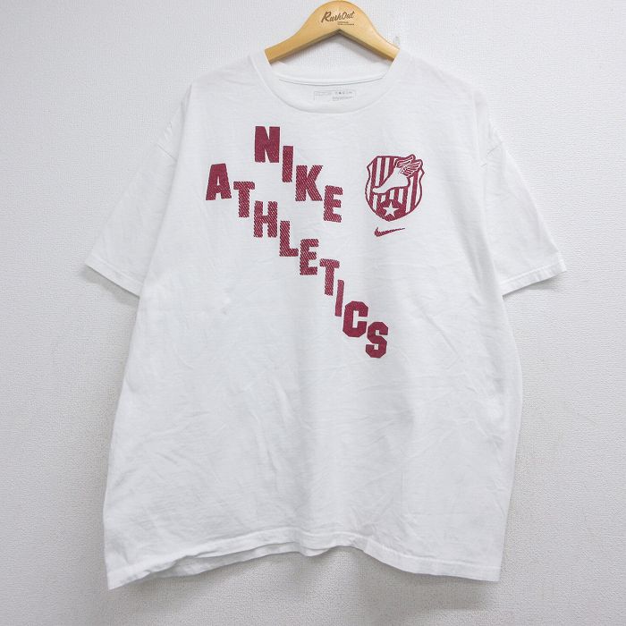 ナイキ 半袖Tシャツ ビッグロゴ ウィングフット ホワイト メンズXL相当 | 古着
