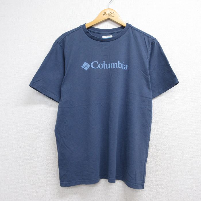 コロンビア 半袖Tシャツ ビッグロゴ ネイビー メンズXL相当 | 古着