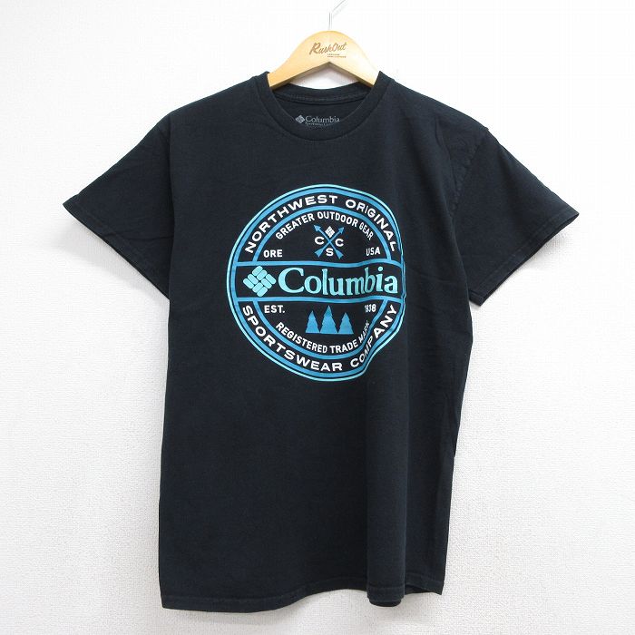 コロンビア 半袖Tシャツ ビッグロゴ ブラック メンズM相当 | 古着