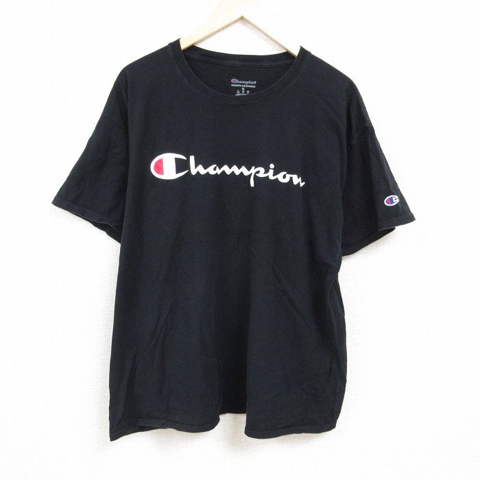 チャンピオン 半袖Tシャツ ビッグロゴ ブラック XL | 古着