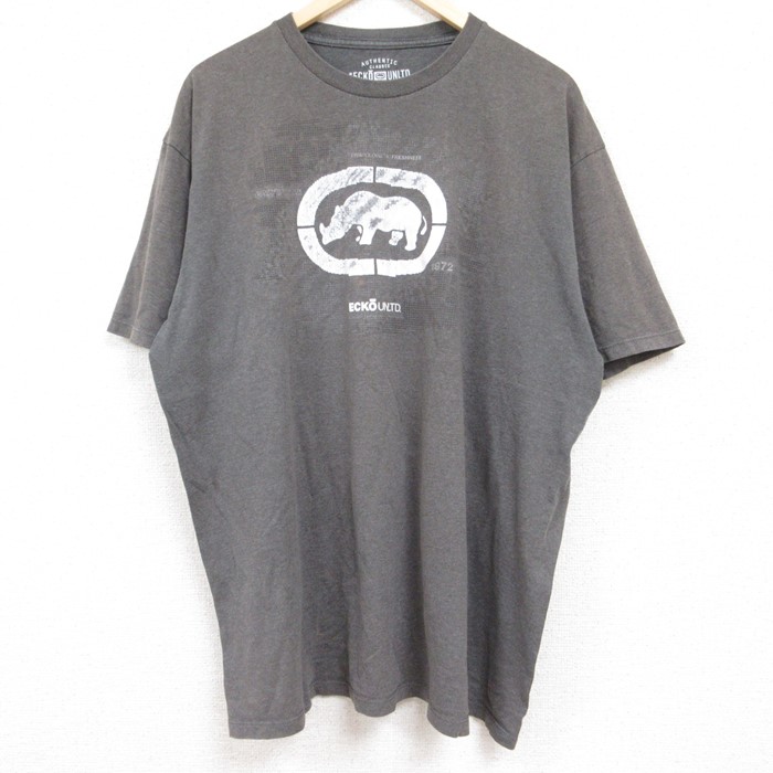エコー 半袖Tシャツ ビッグロゴ グレー XL | 古着