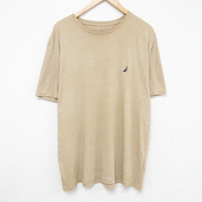 ノーティカ 半袖Tシャツ ワンポイントロゴ ブラウン XL | 古着