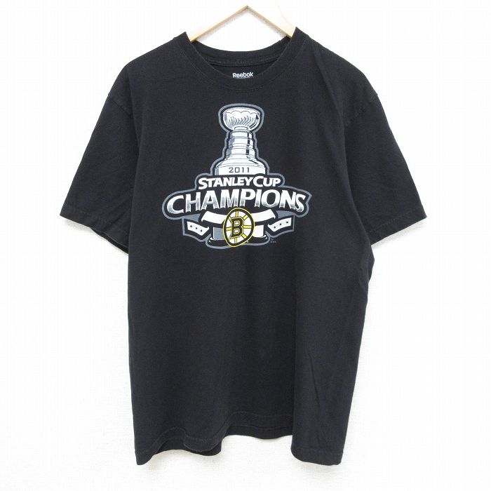 リーボック 半袖Tシャツ NHL ボストンブルーインズ ブラッドマルシャン ブラック XL | 古着