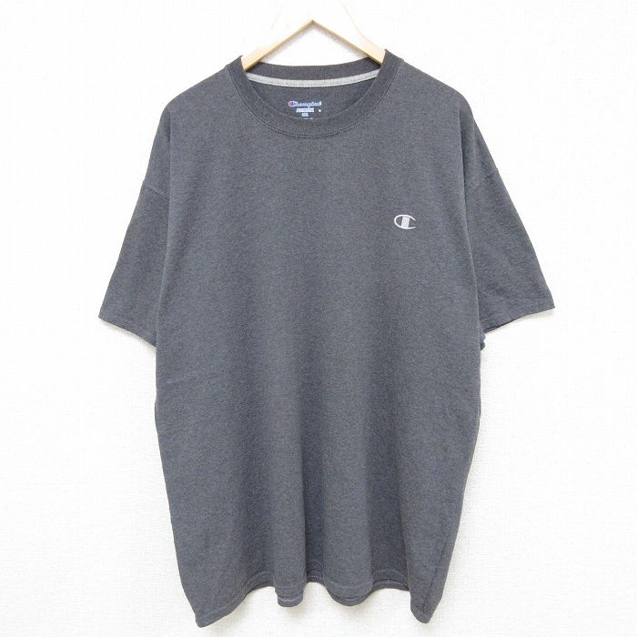 チャンピオン 半袖Tシャツ ワンポイントロゴ グレー XL | 古着