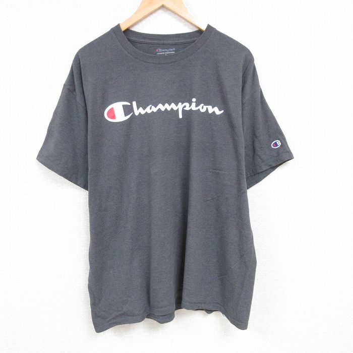チャンピオン 半袖Tシャツ ビッグロゴ グレー XL | 古着