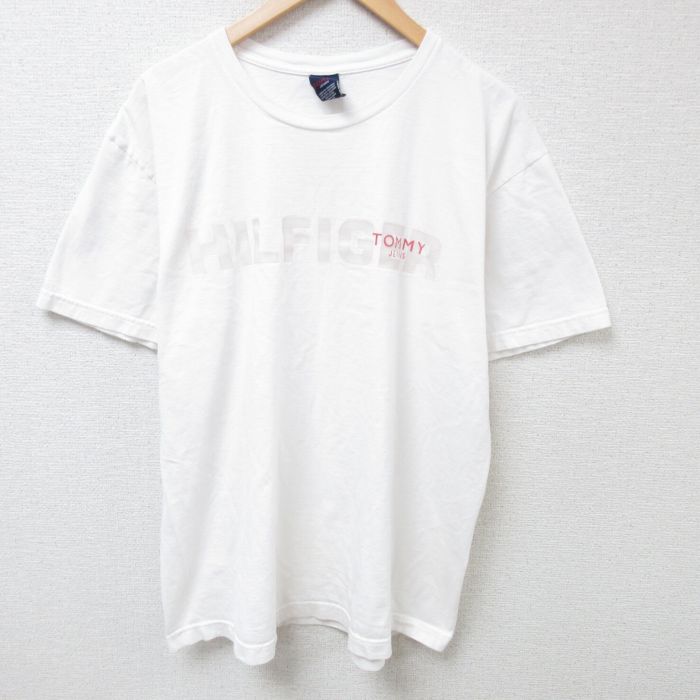 トミーヒルフィガー 半袖Tシャツ ビッグロゴ ホワイト XL | 古着