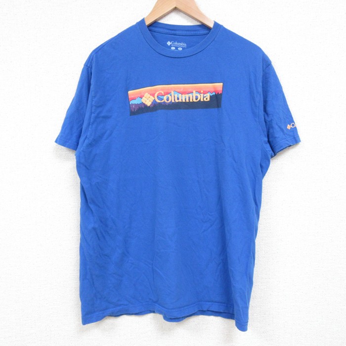 コロンビア 半袖Tシャツ ビッグロゴ ブルー M | 古着