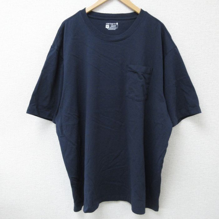 カーハート XL 半袖Tシャツ 胸ポケット ネイビー | 古着