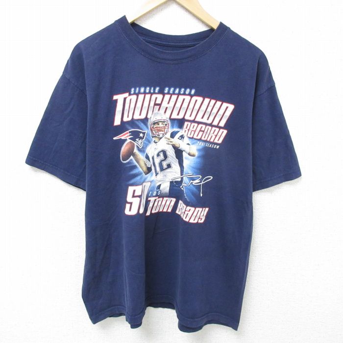 【50%OFF】リーボック 半袖Tシャツ NFL ニューイングランドペイトリオッツ ネイビー XL | 古着