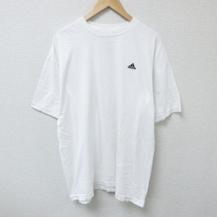 アディダス 半袖Tシャツ ワンポイントロゴ ホワイト XL | 古着