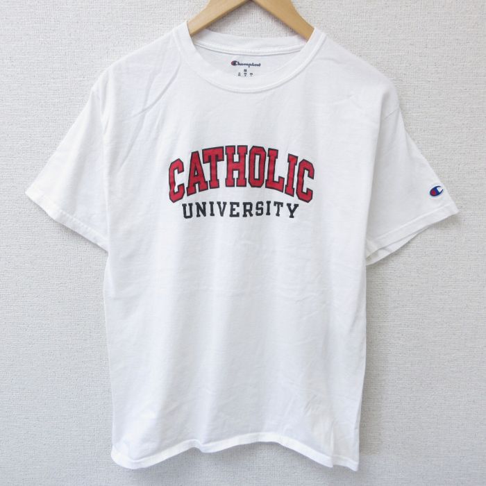 チャンピオン 半袖Tシャツ カトリック ホワイト M | 古着