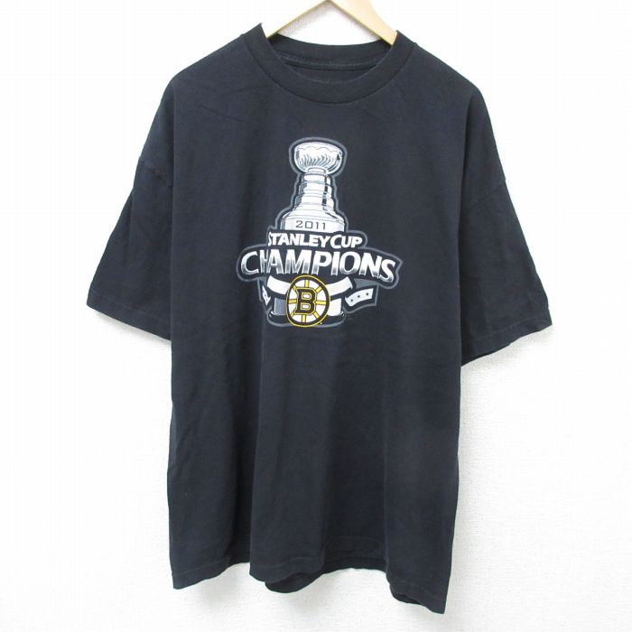 リーボック XL 半袖Tシャツ NHL ボストンブルーインズ ブラック | 古着