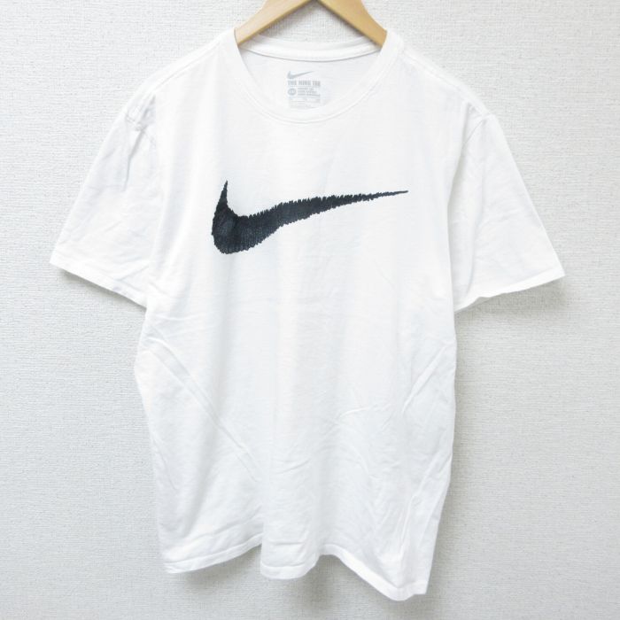 XL★古着 ナイキ NIKE 半袖 ブランド Tシャツ メンズ ビッグロゴ 大きいサイズ クルーネック 白 ホワイト 25jun09 中古