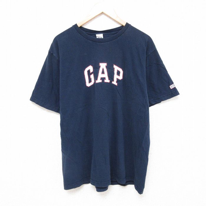 ギャップ 半袖Tシャツ ビッグロゴ ネイビー XL | 古着