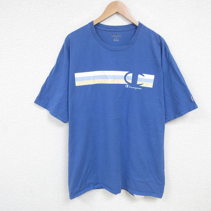 チャンピオン 半袖Tシャツ ワンポイントロゴ ネイビー XL | 古着