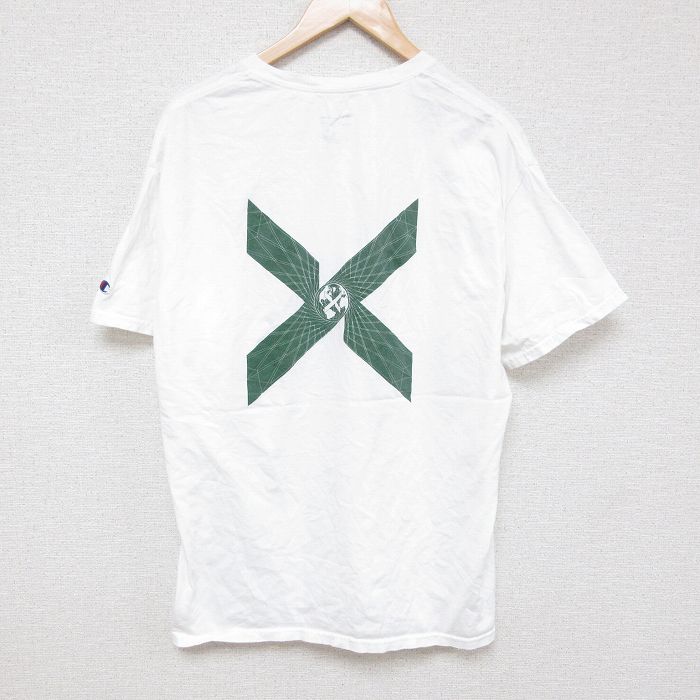 XL★古着 チャンピオン champion 半袖 ブランド Tシャツ メンズ stockx 大きいサイズ コットン クルーネック 白 ホワイト 25jun19 中古