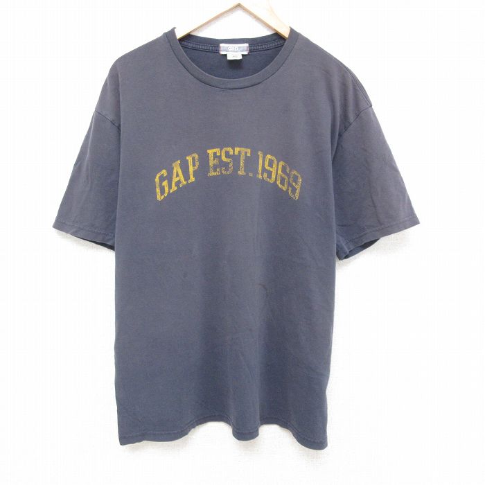 XL★古着 ギャップ GAP 半袖 ブランド Tシャツ メンズ 大きいサイズ コットン クルーネック グレー 25jun19 中古