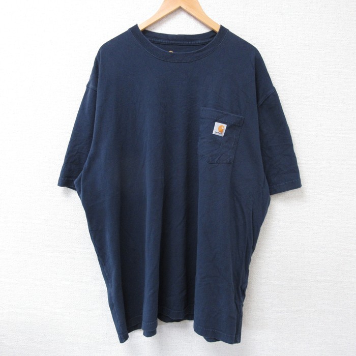 カーハート 半袖Tシャツ ビッグロゴ ネイビー XL | 古着