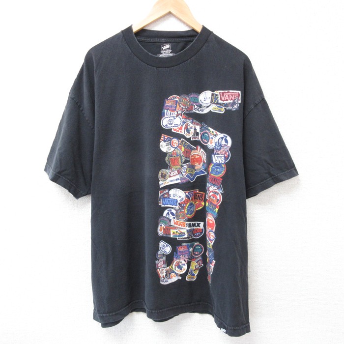 XL★古着 ヘインズ Hanes 半袖 ブランド Tシャツ メンズ ビッグロゴ 大きいサイズ コットン クルーネック 黒 ブラック 25jul18 中古