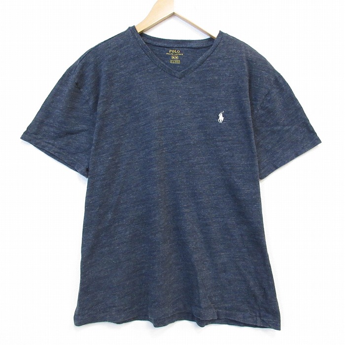 ラルフローレン 半袖Tシャツ ワンポイントロゴ ネイビー メンズL相当 | 古着