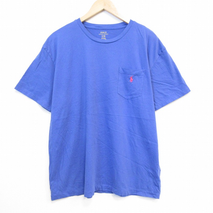 ラルフローレン 半袖Tシャツ ワンポイントロゴ ブルー メンズXL相当 | 古着