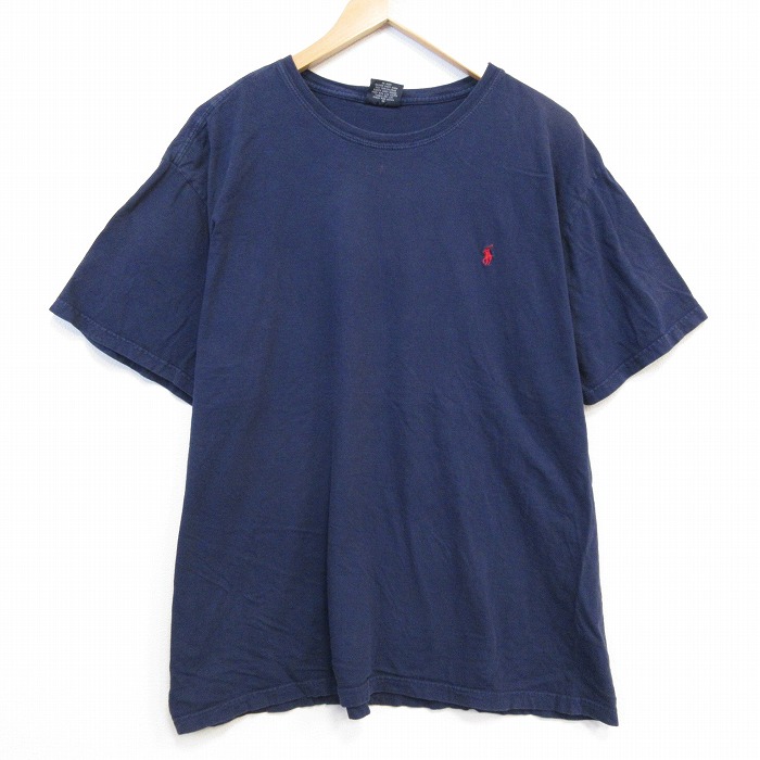 ラルフローレン 90s 半袖Tシャツ ワンポイントロゴ ネイビー メンズXL相当 | 古着