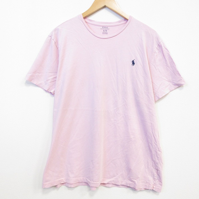 ラルフローレン 半袖Tシャツ ワンポイントロゴ ピンク メンズXL相当 | 古着