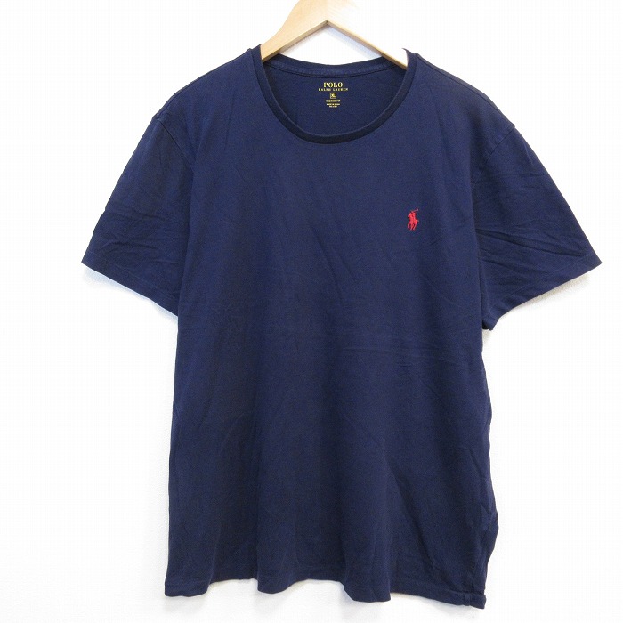 ラルフローレン 半袖Tシャツ ワンポイントロゴ ネイビー メンズXL相当 | 古着