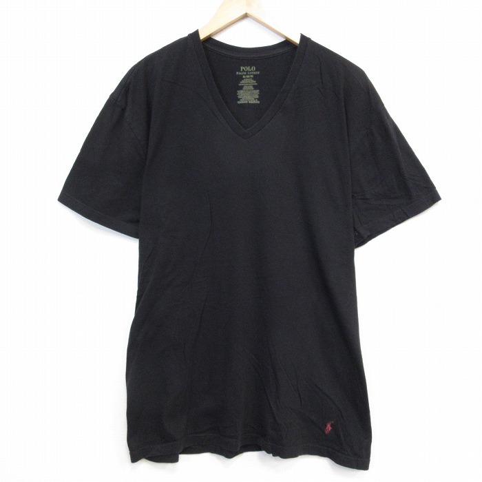 ラルフローレン 半袖Tシャツ ワンポイントロゴ ブラック メンズXL相当 | 古着