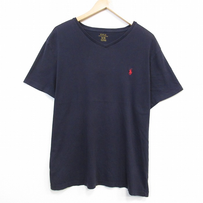 ラルフローレン 半袖Tシャツ ワンポイントロゴ ネイビー メンズXL相当 | 古着