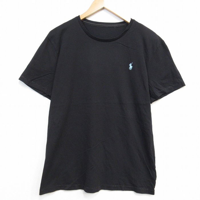 ラルフローレン 半袖Tシャツ ワンポイントロゴ ブラック メンズXL相当 | 古着
