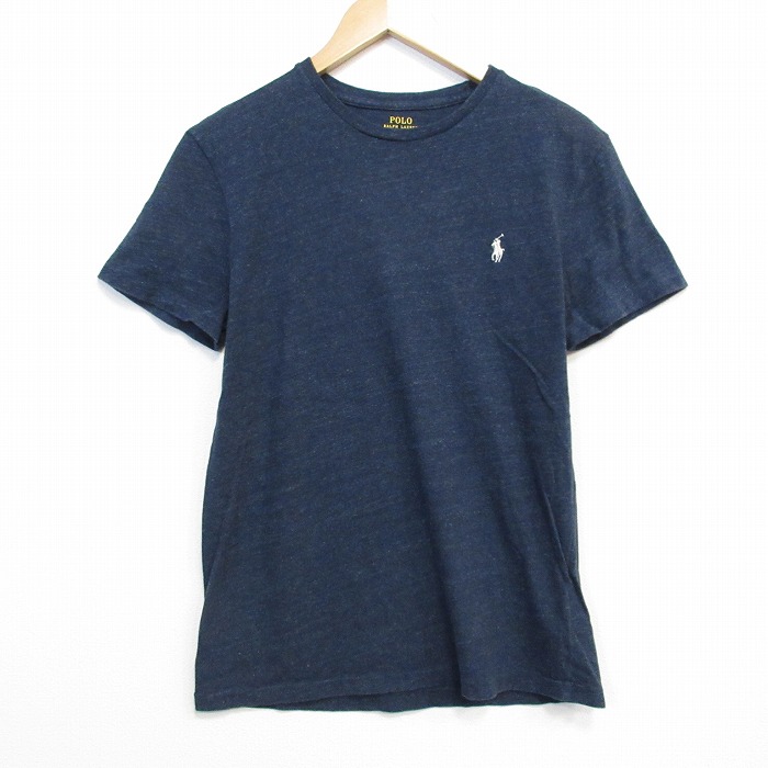 ラルフローレン 半袖Tシャツ ワンポイントロゴ ネイビー メンズM相当 | 古着