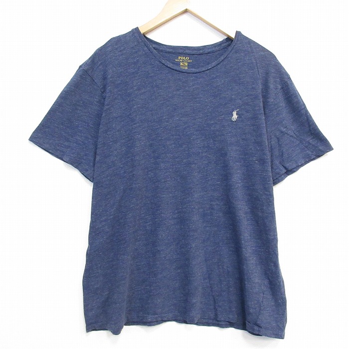 ラルフローレン 半袖Tシャツ ワンポイントロゴ ネイビー メンズXL相当 | 古着