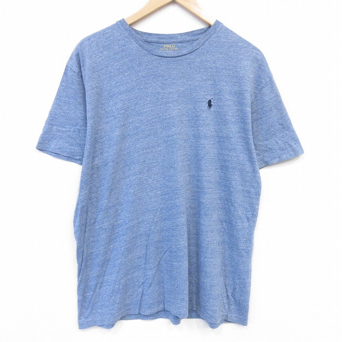 ラルフローレン 半袖Tシャツ ワンポイントロゴ ブルー メンズL相当 | 古着