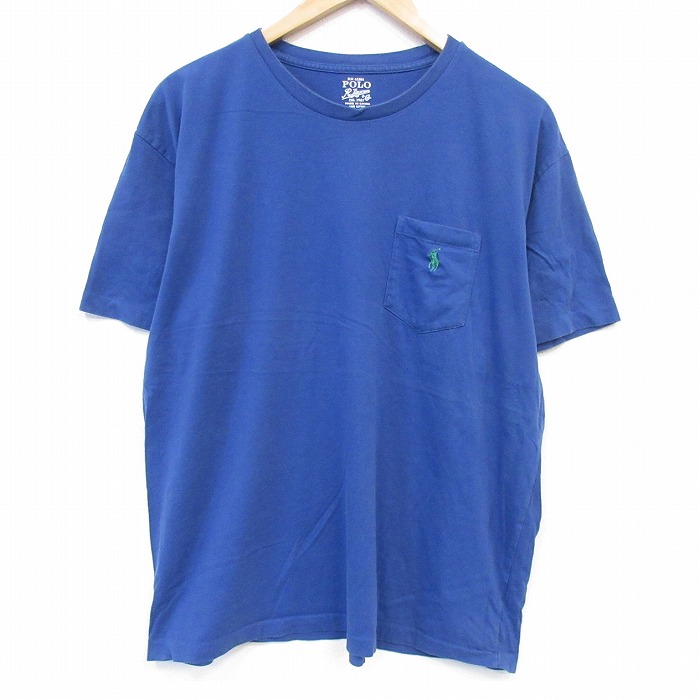ラルフローレン 半袖Tシャツ ワンポイントロゴ ブルー メンズXL相当 | 古着