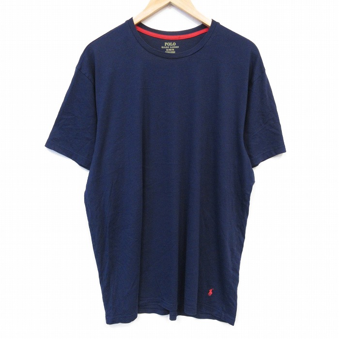 ラルフローレン 半袖Tシャツ ワンポイントロゴ ネイビー メンズXL相当 | 古着
