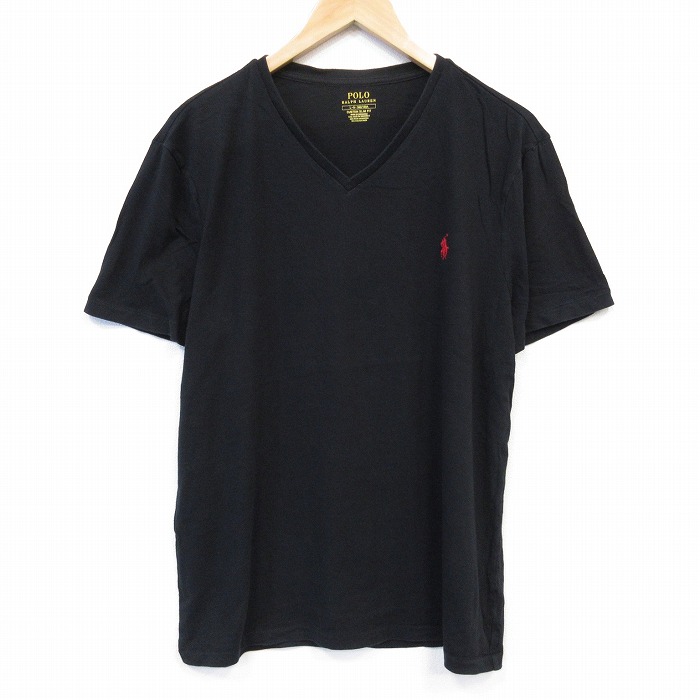 ラルフローレン 半袖Tシャツ ワンポイントロゴ ブラック メンズL相当 | 古着