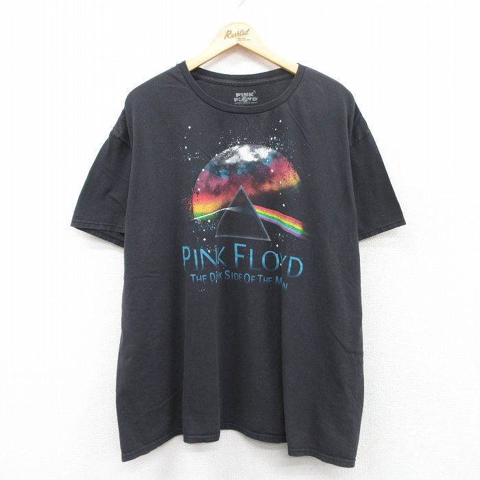 XL★古着 半袖 ロック バンド Tシャツ メンズ ピンクフロイド 大きいサイズ コットン クルーネック 黒 ブラック 25may10 中古