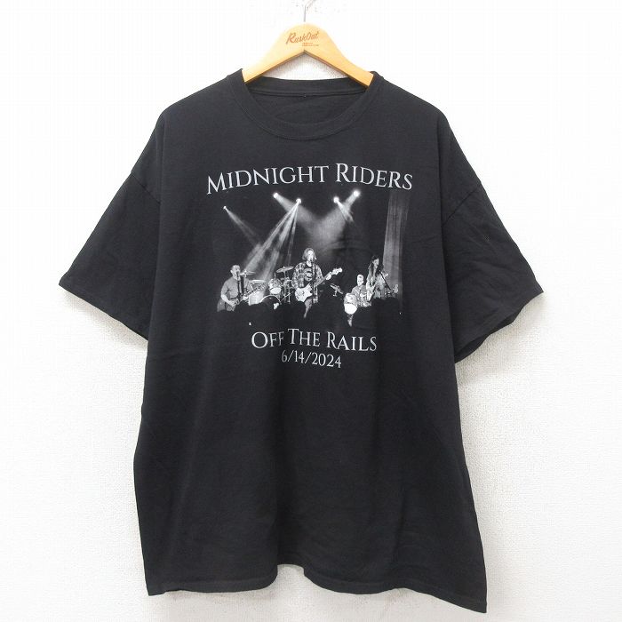 XL★古着 半袖 ロック バンド Tシャツ メンズ ミッドナイトライダーズ クルーネック 黒 ブラック 25may31 中古