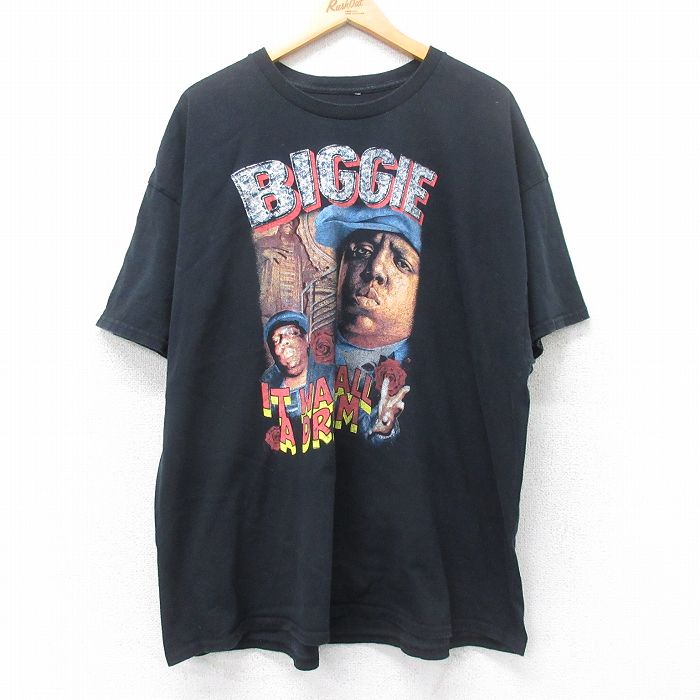 XL★古着 半袖 ヒップホップ ラップ Tシャツ メンズ ノトーリアスBIG 大きいサイズ コットン クルーネック 黒 ブラック 25jun12 中古