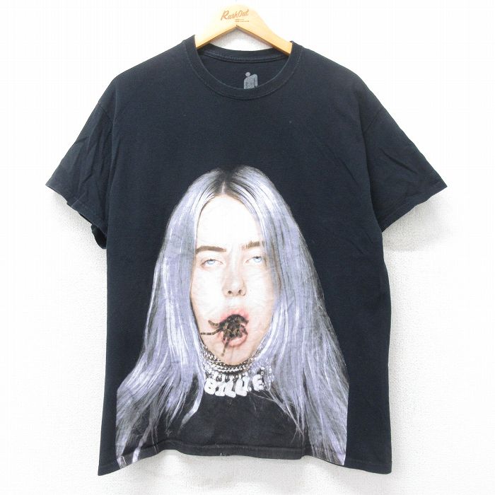 L★古着 半袖 ロック バンド Tシャツ メンズ ビリーアイリッシュ クルーネック 黒 ブラック 【spe】 25jun12 中古