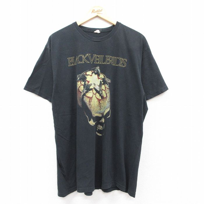 XL★古着 半袖 ロック バンド Tシャツ メンズ ブラックベイルブライズ 大きいサイズ コットン クルーネック 黒 ブラック 25jun20 中古
