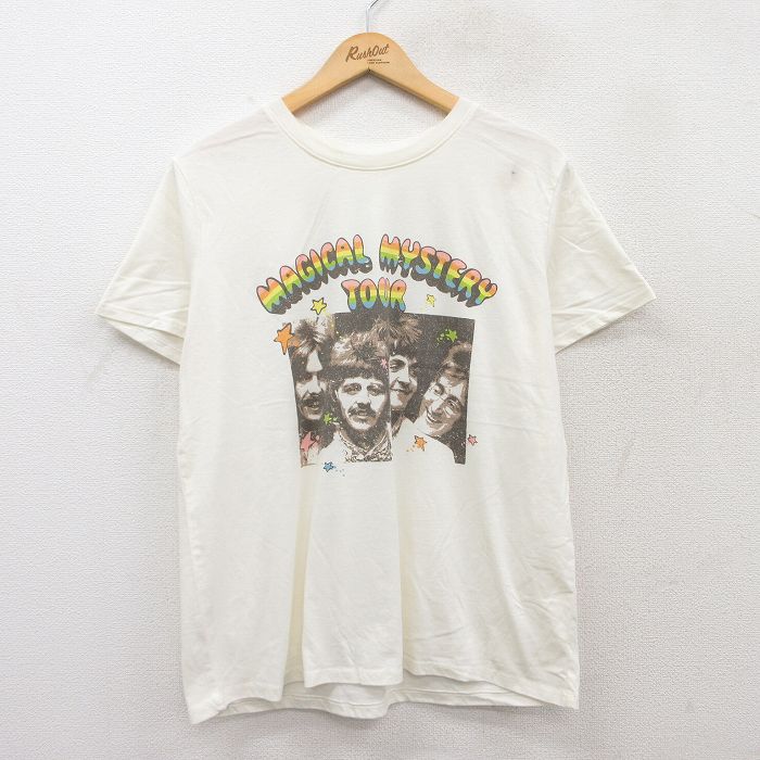 XL★古着 半袖 ロック バンド Tシャツ メンズ ビートルズ The Beatles クルーネック 生成り 25jun20 中古