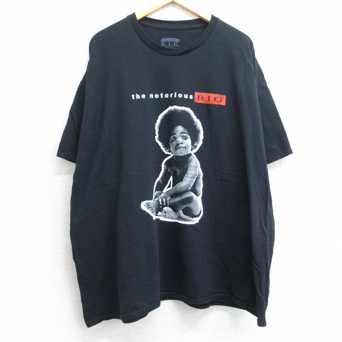 XL★古着 半袖 ヒップホップ ラップ Tシャツ メンズ ノトーリアスBIG 大きいサイズ コットン クルーネック 黒 ブラック 25jul03 中古