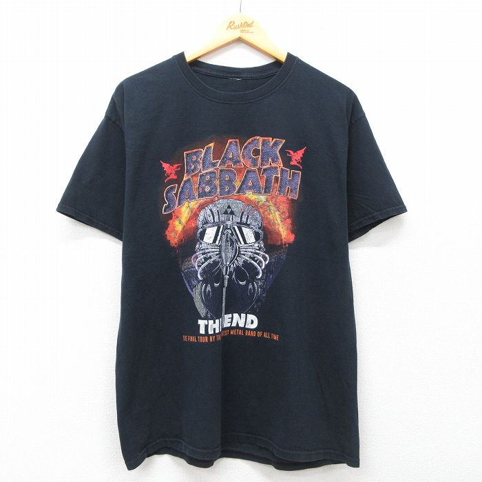L★古着 半袖 ロック バンド Tシャツ メンズ ブラックサバス 黒 ブラック 25jul10 中古