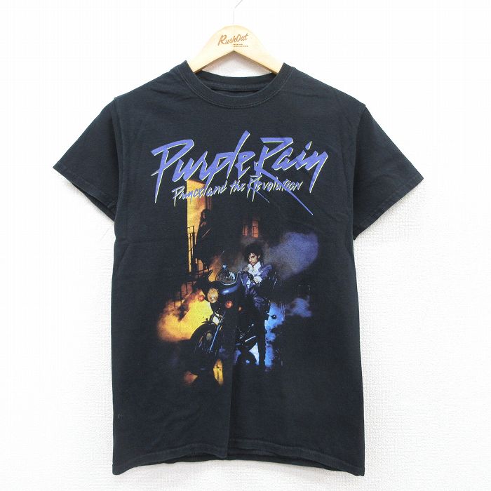 【20%OFF】S★古着 半袖 ロック バンド Tシャツ メンズ プリンス コットン クルーネック 黒 ブラック 25jul14 中古