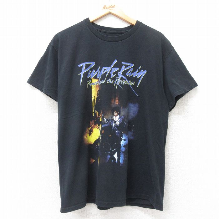 L★古着 半袖 ロック バンド Tシャツ メンズ プリンス クルーネック 黒 ブラック 25jul14 中古